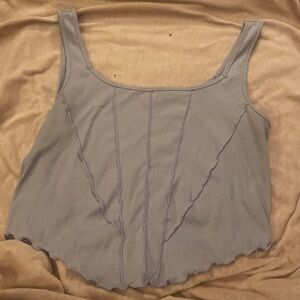 Rue 21 purple cropped tank top raw edge XL
